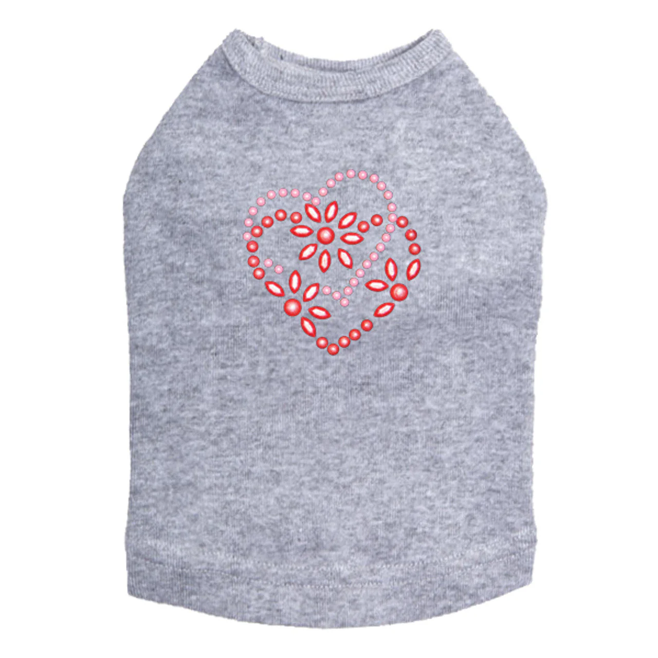 Pink & Red Flower Heart - Dog Tank - Image 12