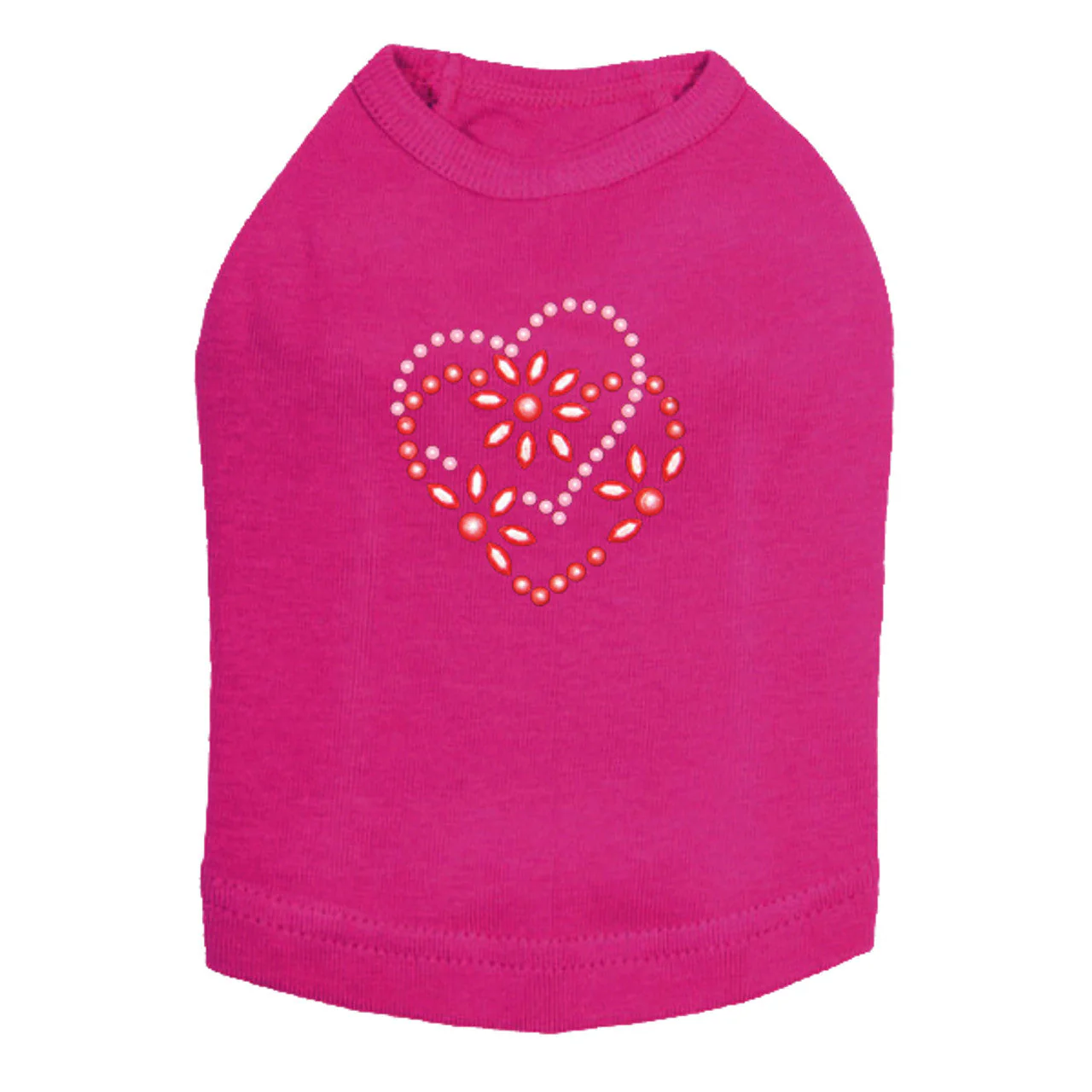 Pink & Red Flower Heart - Dog Tank - Image 13