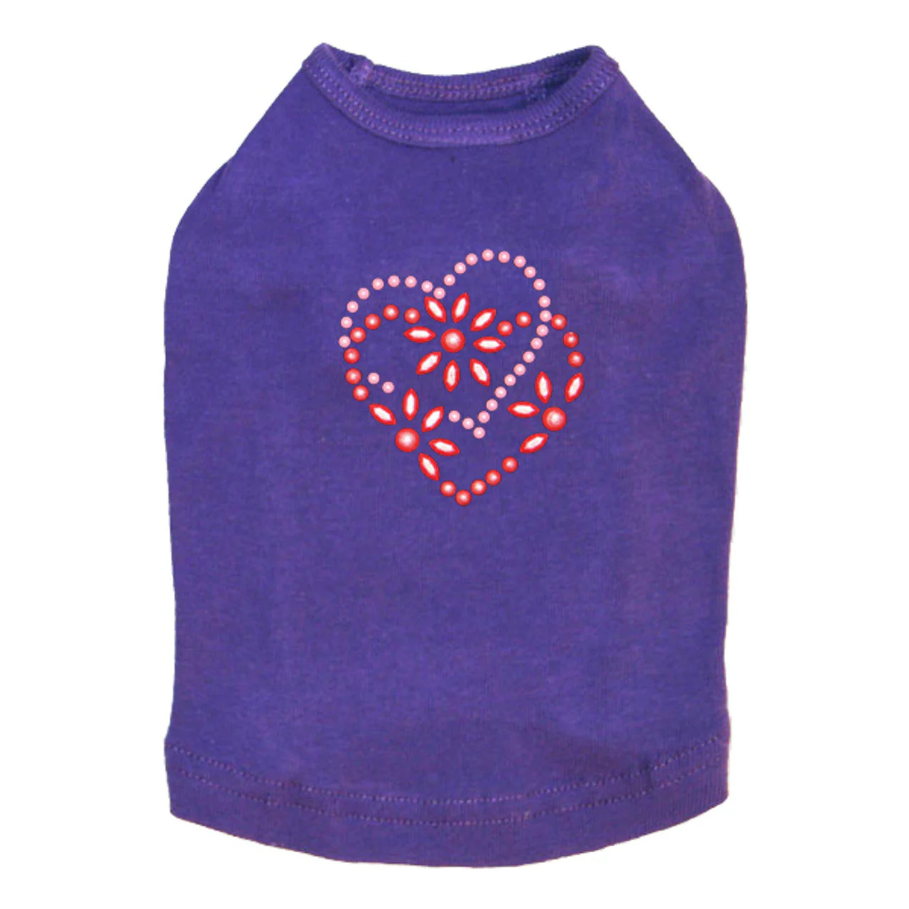 Pink & Red Flower Heart - Dog Tank - Image 3