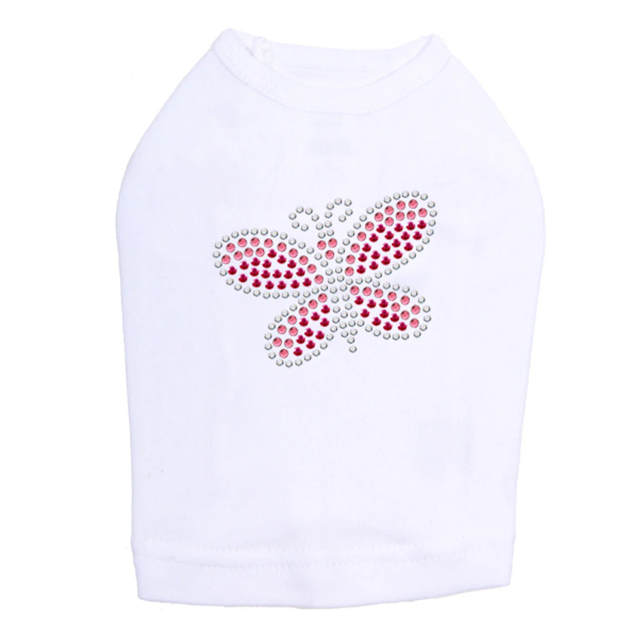 Pink Rhinestone & Rhinestud Butterfly - Dog Tank - Image 10
