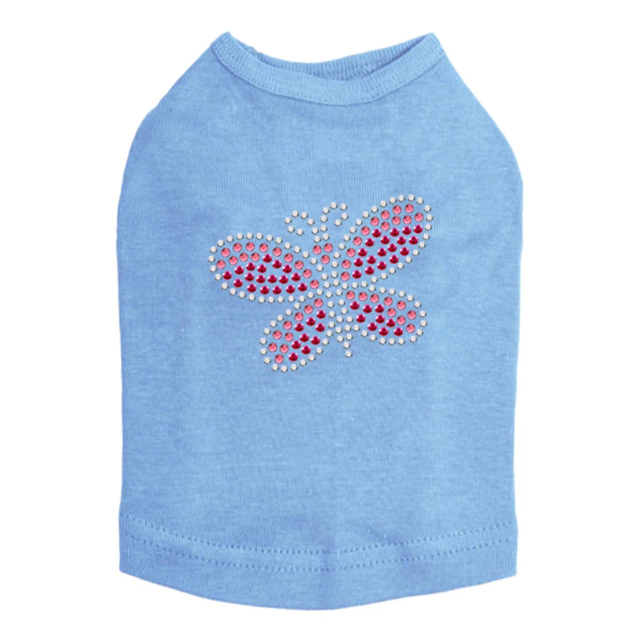 Pink Rhinestone & Rhinestud Butterfly - Dog Tank - Image 11
