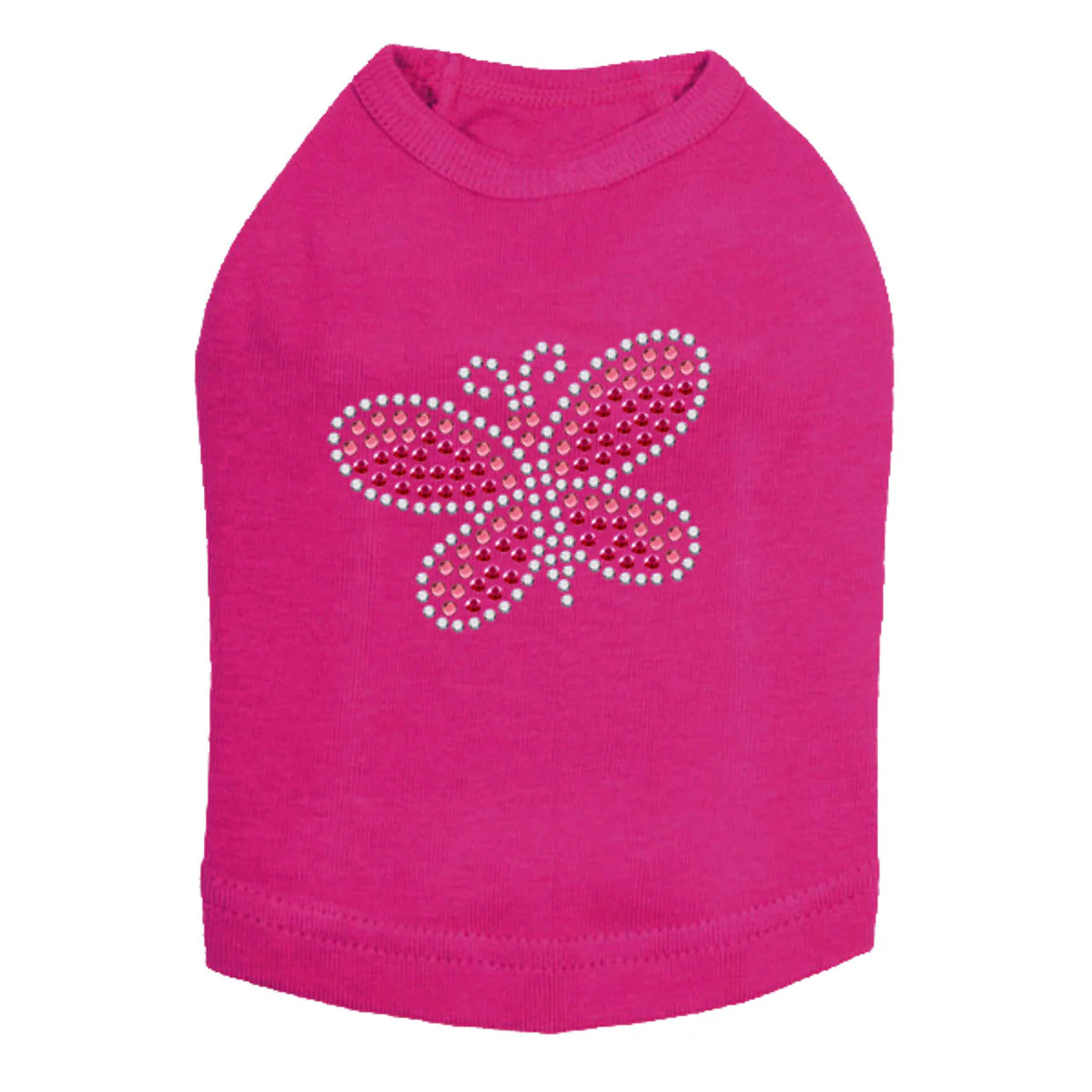 Pink Rhinestone & Rhinestud Butterfly - Dog Tank - Image 13