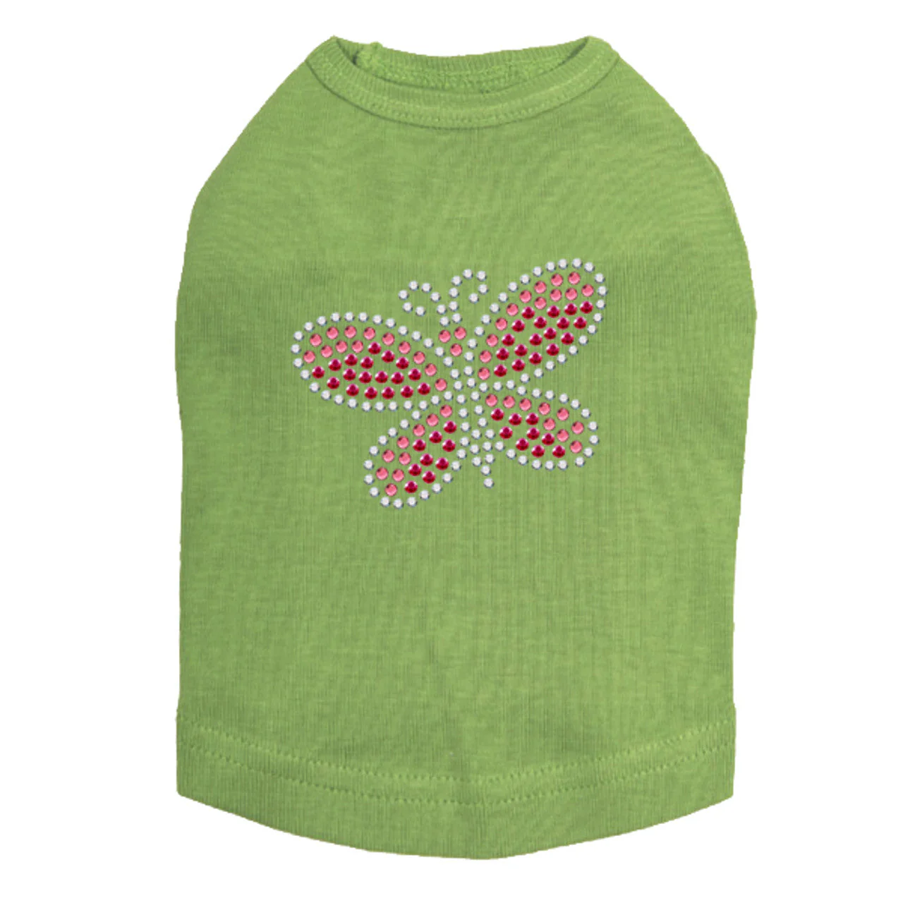 Pink Rhinestone & Rhinestud Butterfly - Dog Tank - Image 14