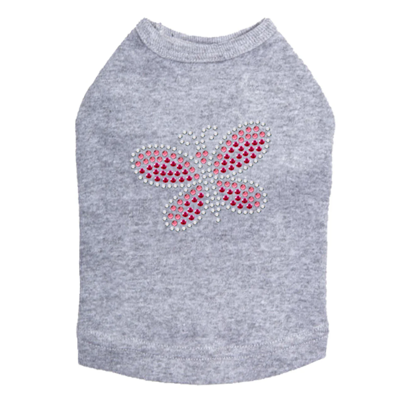 Pink Rhinestone & Rhinestud Butterfly - Dog Tank - Image 2