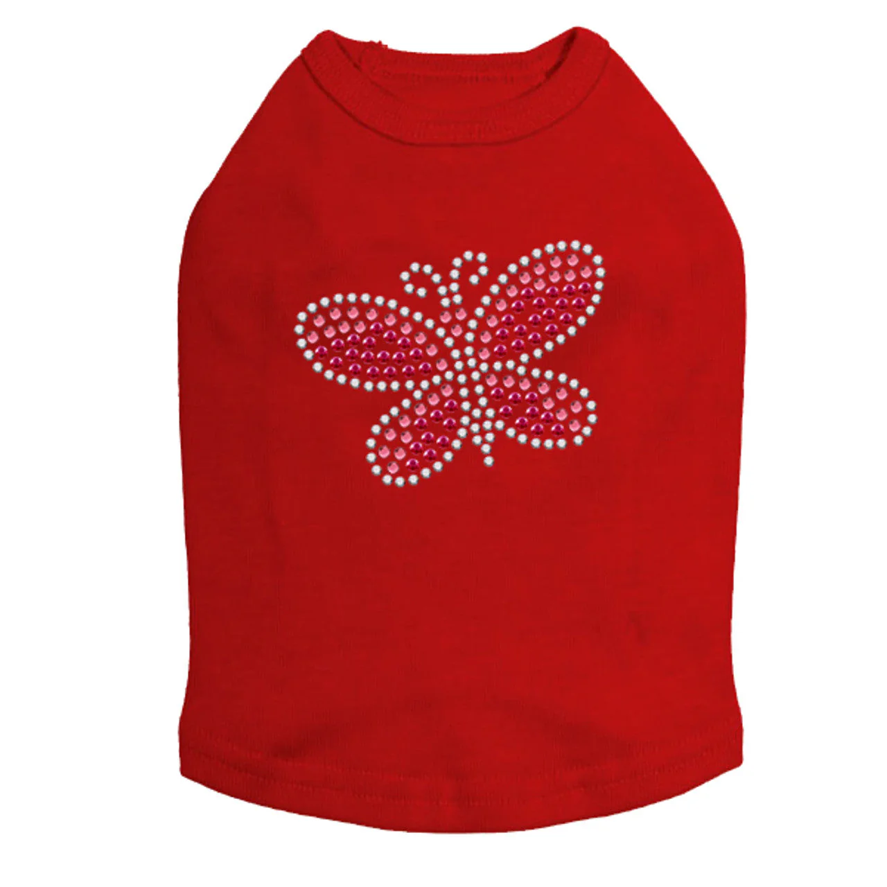 Pink Rhinestone & Rhinestud Butterfly - Dog Tank - Image 7