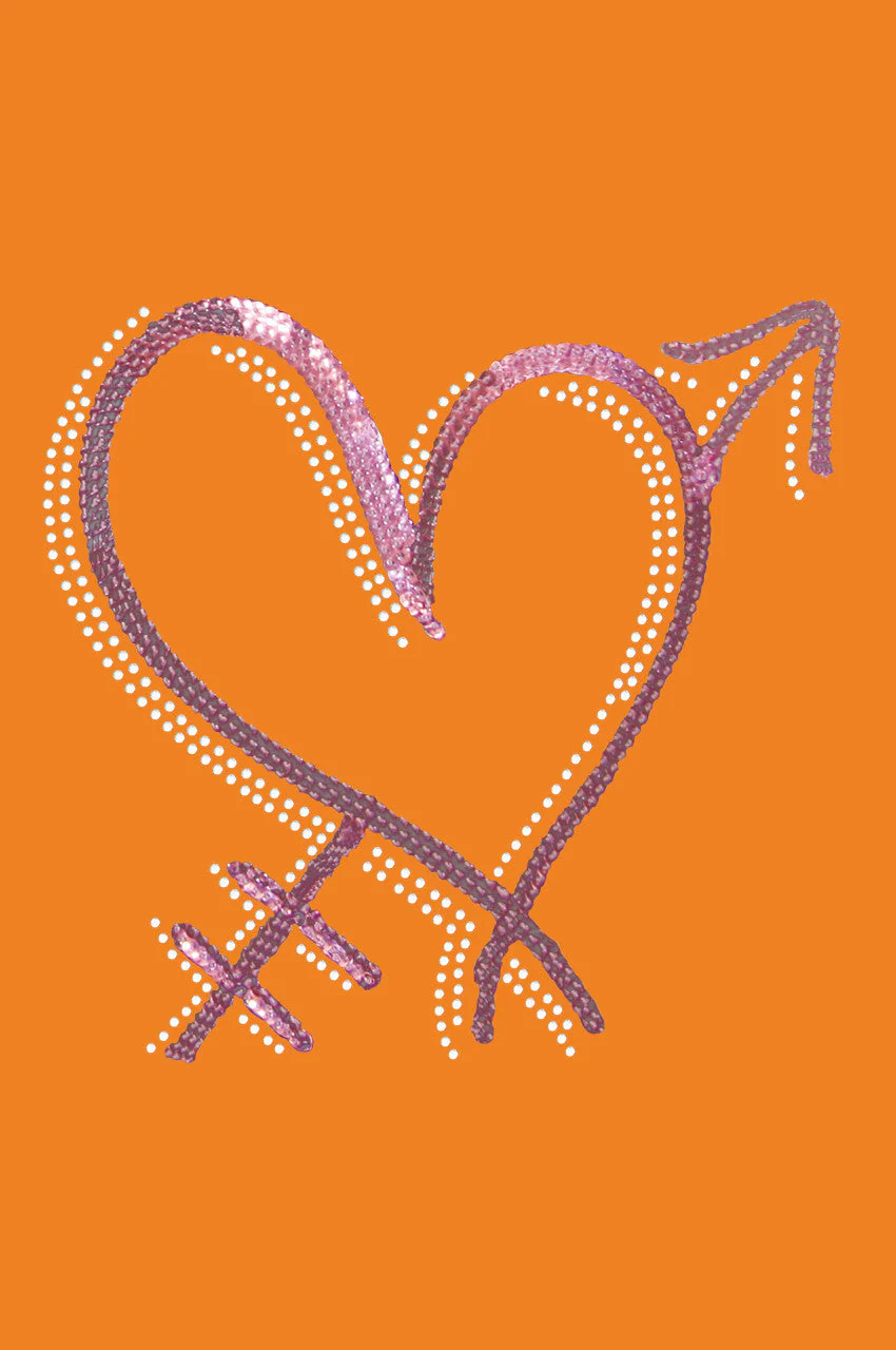 Pink Sequin Heart with Arrow Bandanna - Image 11