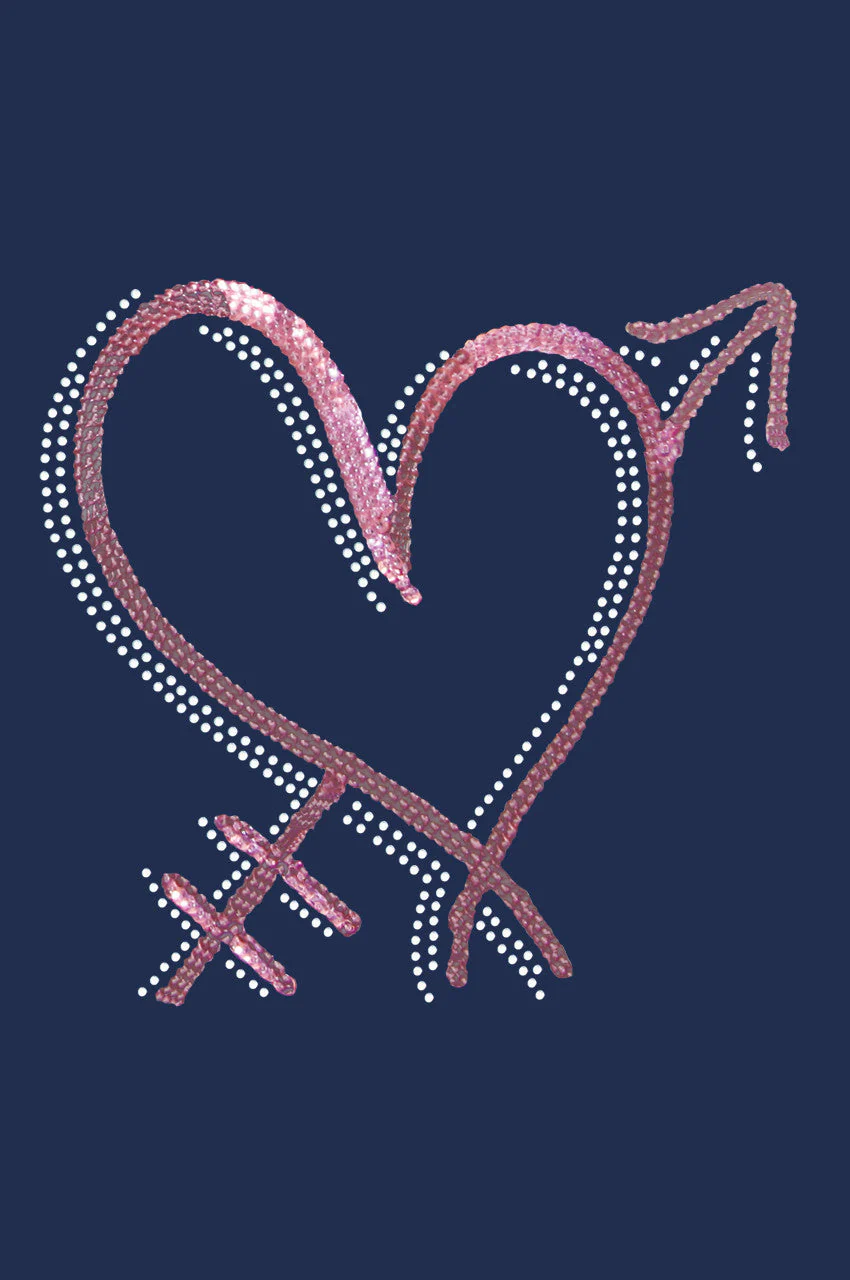 Pink Sequin Heart with Arrow Bandanna - Image 13