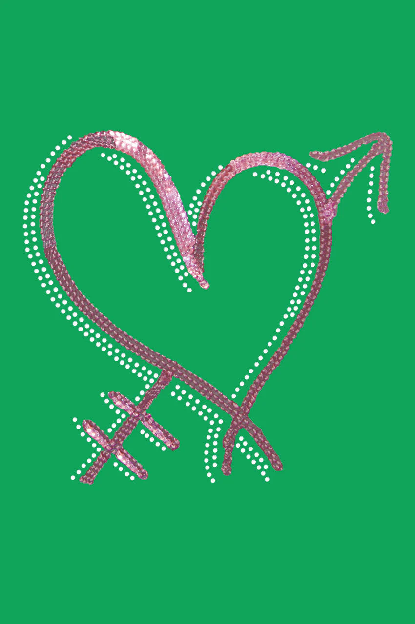 Pink Sequin Heart with Arrow Bandanna - Image 8