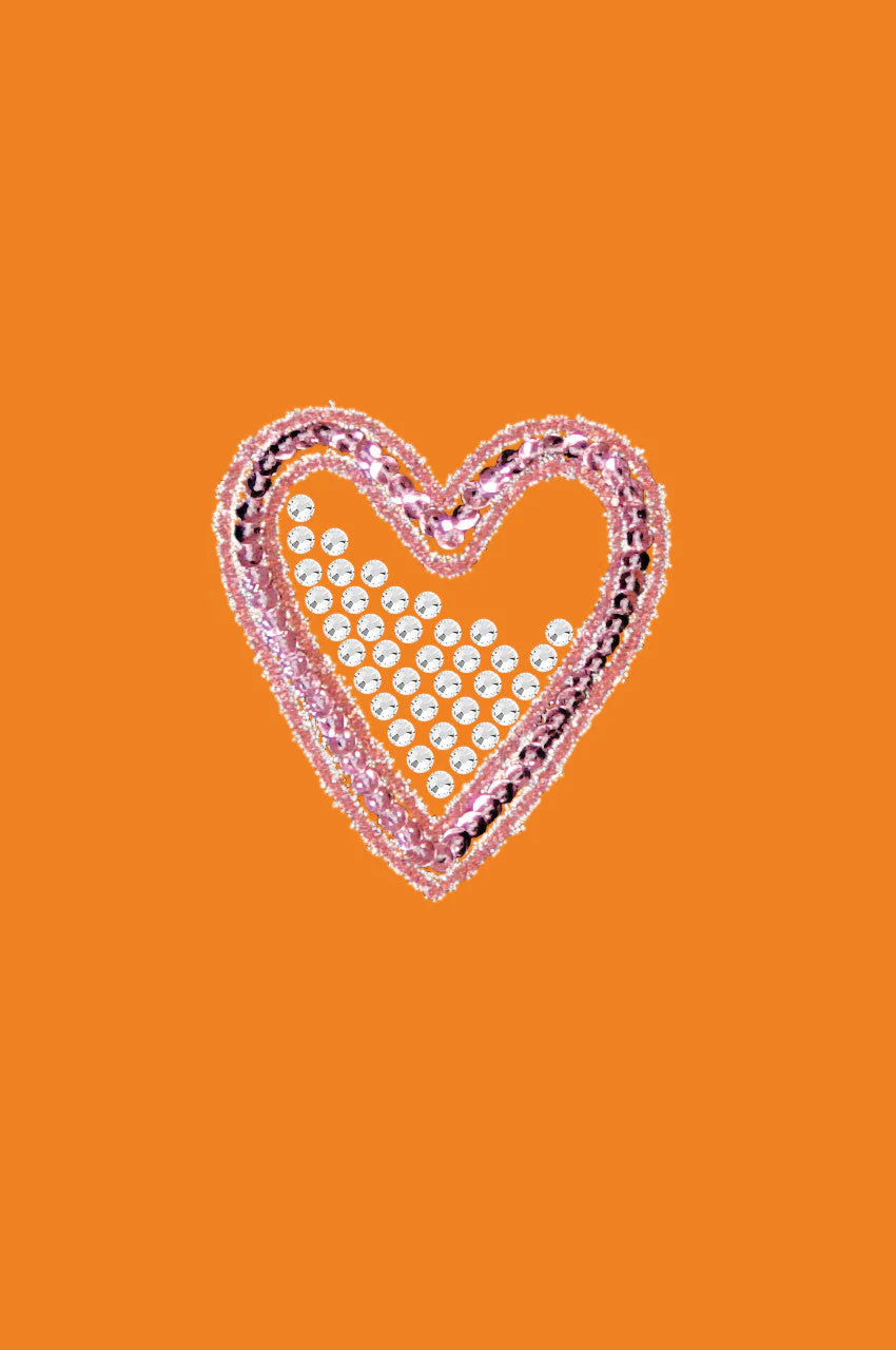 Pink Sequin & Rhinestone Heart Bandanna - Image 2