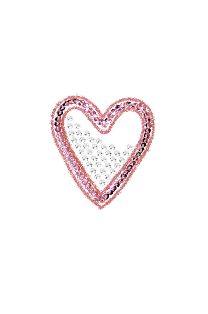 Pink Sequin & Rhinestone Heart Bandanna - Image 8