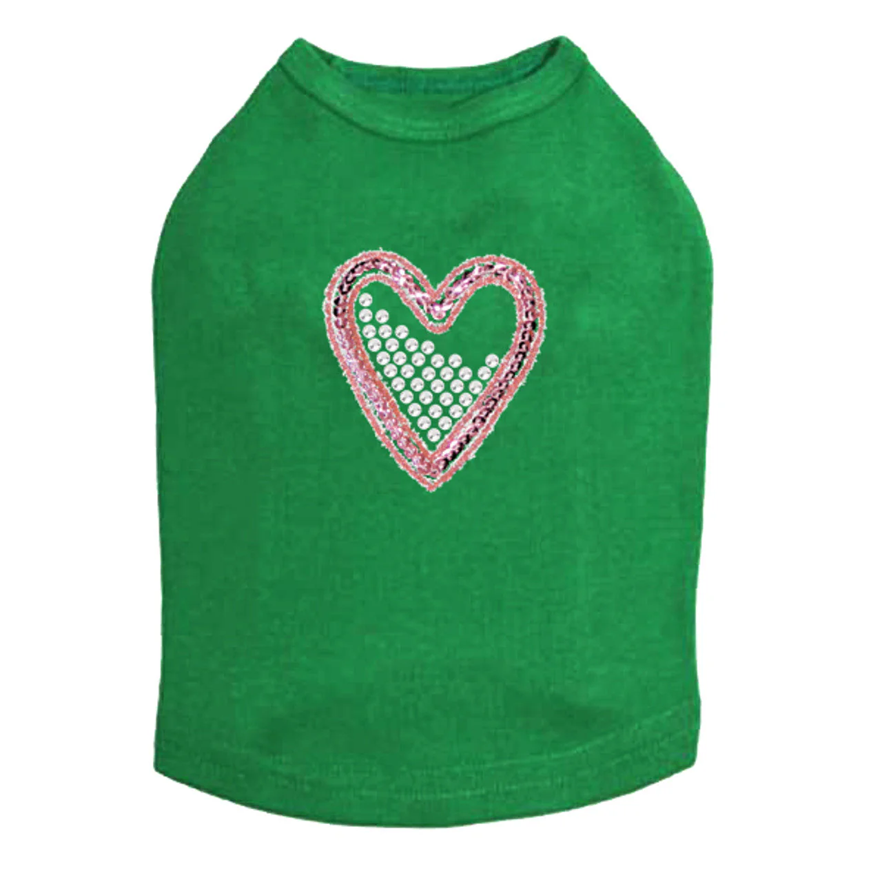 Pink Sequin & Rhinestone Heart - Dog Tank - Image 11