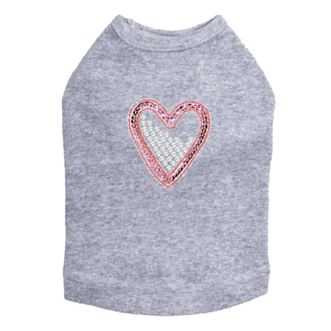 Pink Sequin & Rhinestone Heart - Dog Tank - Image 12