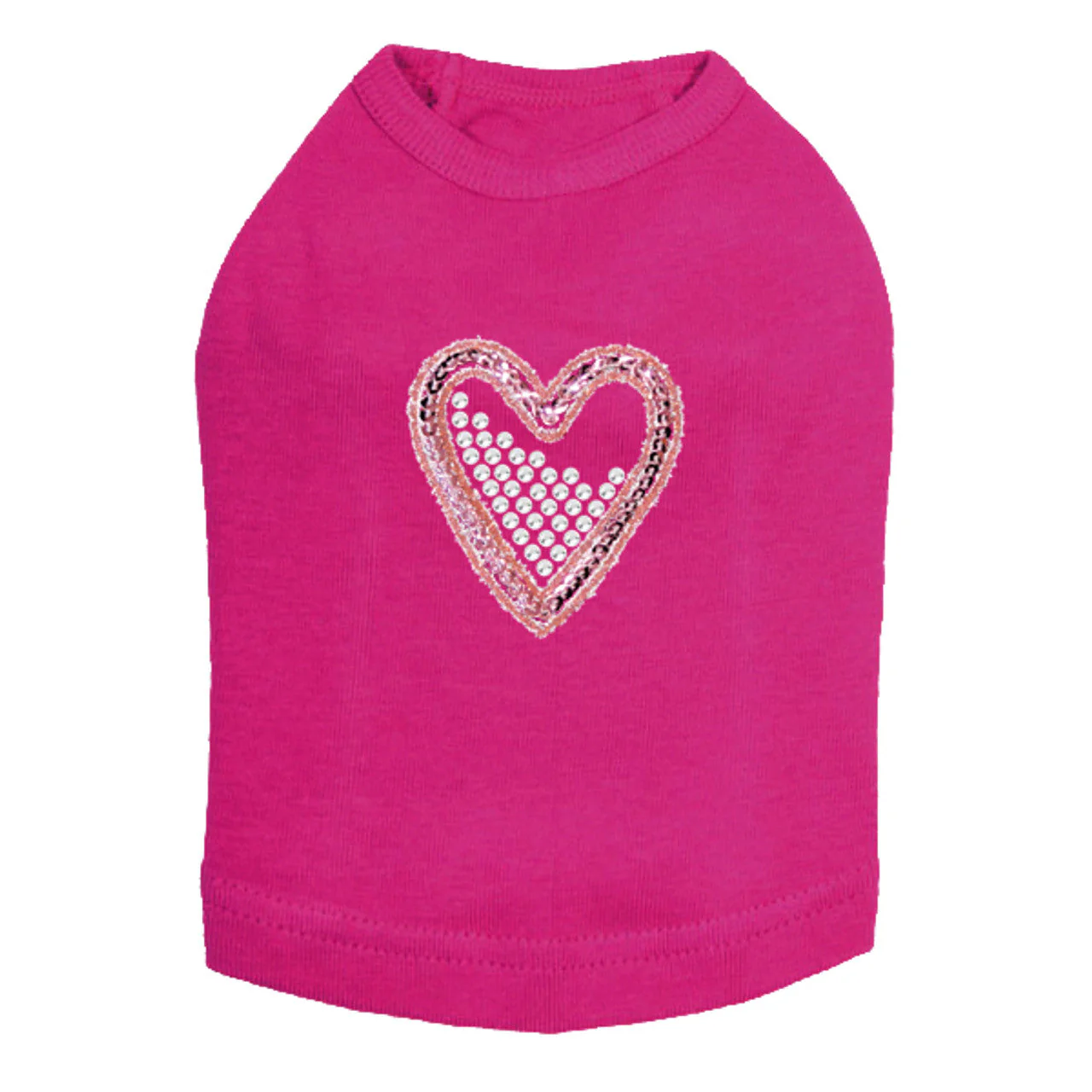 Pink Sequin & Rhinestone Heart - Dog Tank - Image 13