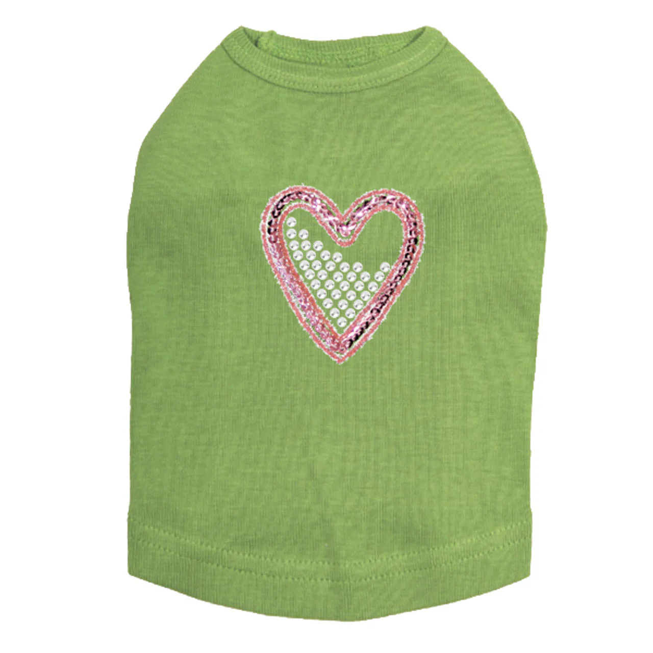 Pink Sequin & Rhinestone Heart - Dog Tank - Image 14