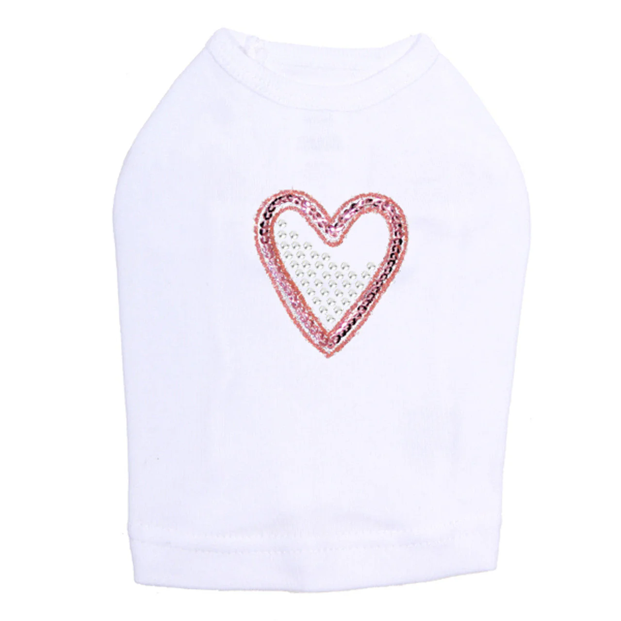 Pink Sequin & Rhinestone Heart - Dog Tank - Image 4