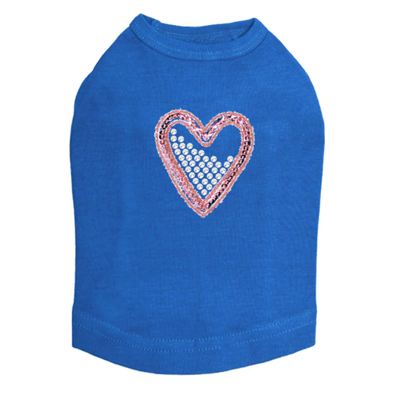 Pink Sequin & Rhinestone Heart - Dog Tank - Image 5