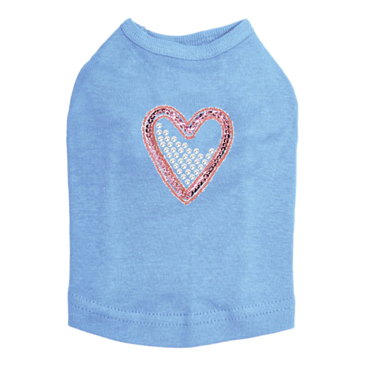Pink Sequin & Rhinestone Heart - Dog Tank - Image 6