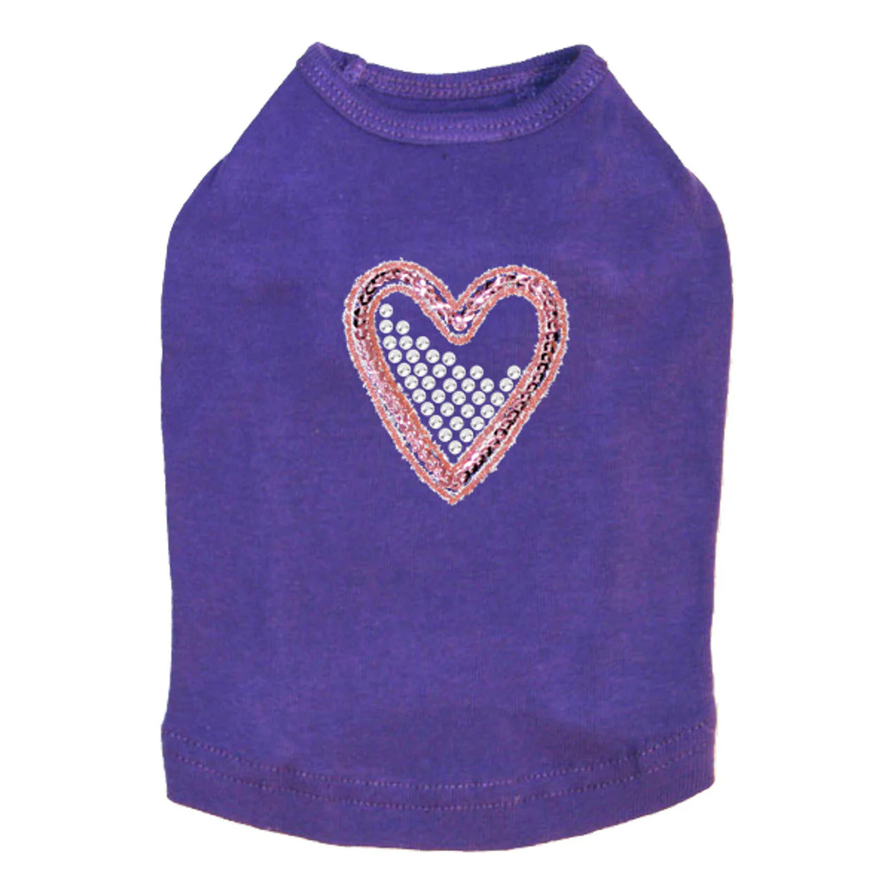 Pink Sequin & Rhinestone Heart - Dog Tank - Image 7