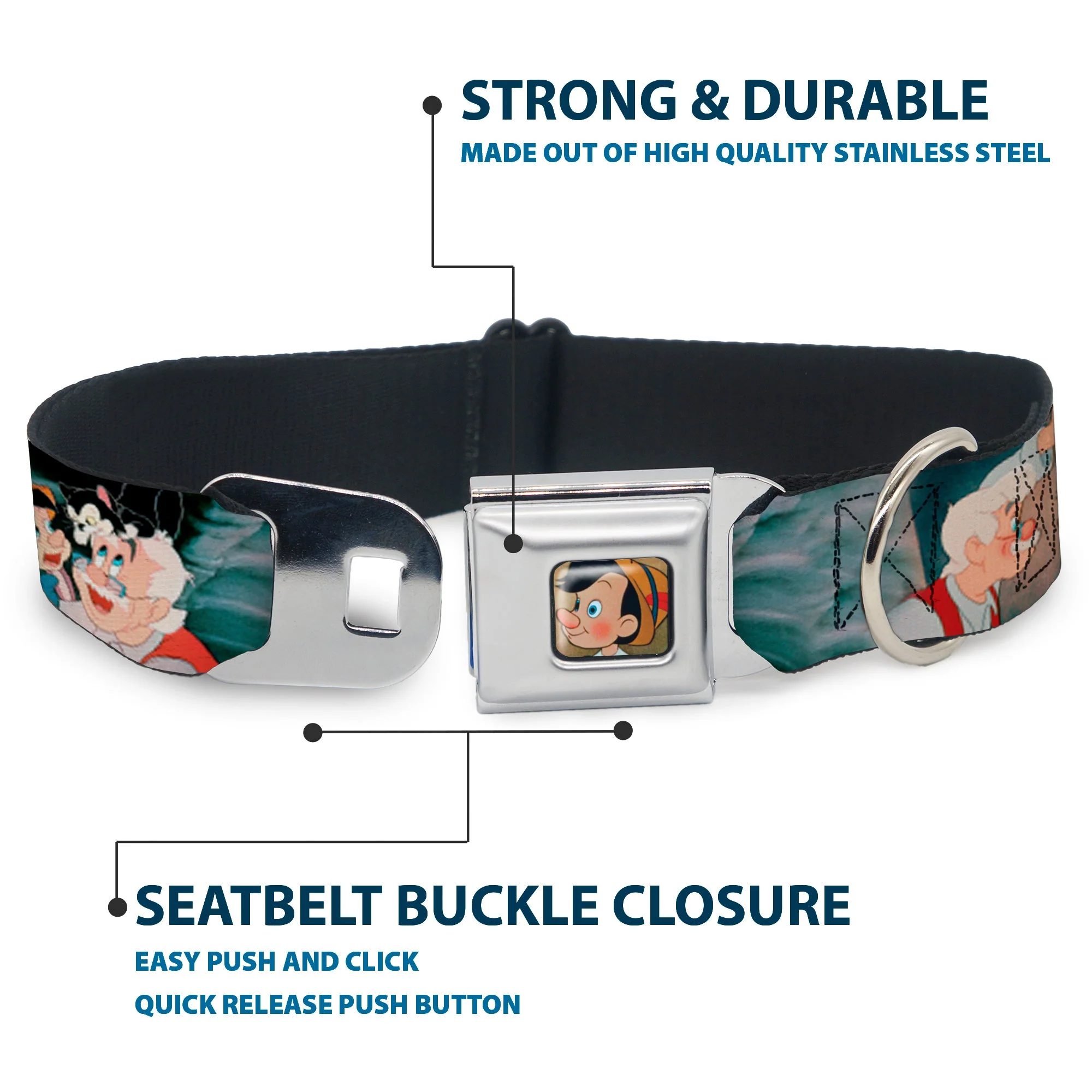Pinochio Puppet Full Color Tan Seatbelt Buckle Collar - PINOCCHIO/Jiminy Cricket Workshop Tools - Image 4