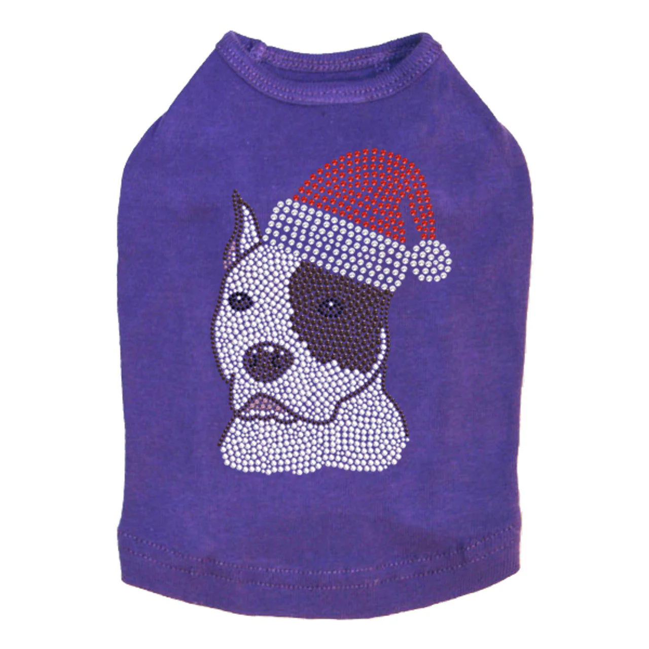 Pit Bull with Santa Hat - Dog Tank - Image 10