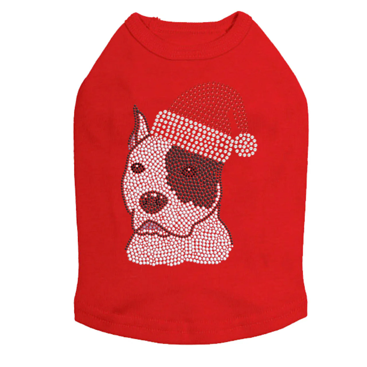 Pit Bull with Santa Hat - Dog Tank - Image 2