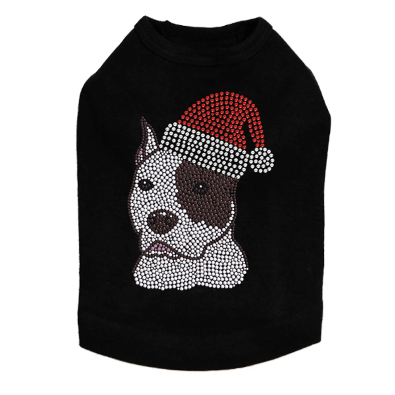 Pit Bull with Santa Hat - Dog Tank - Image 3