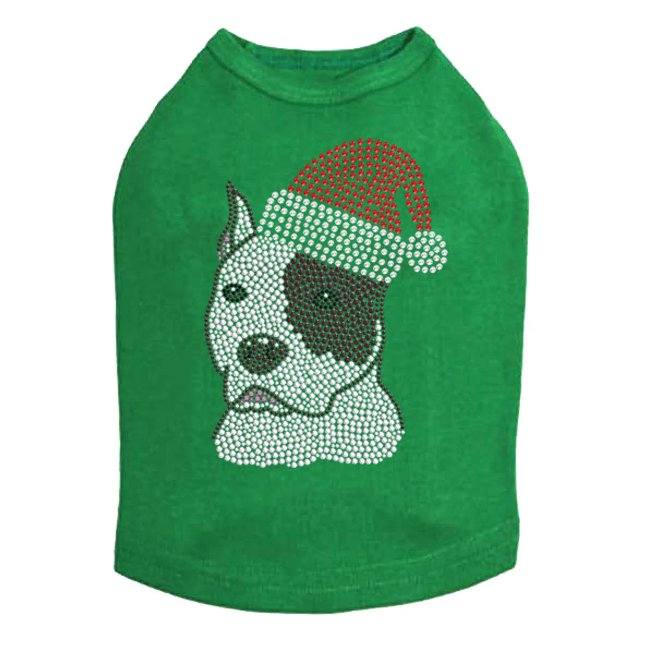 Pit Bull with Santa Hat - Dog Tank - Image 9