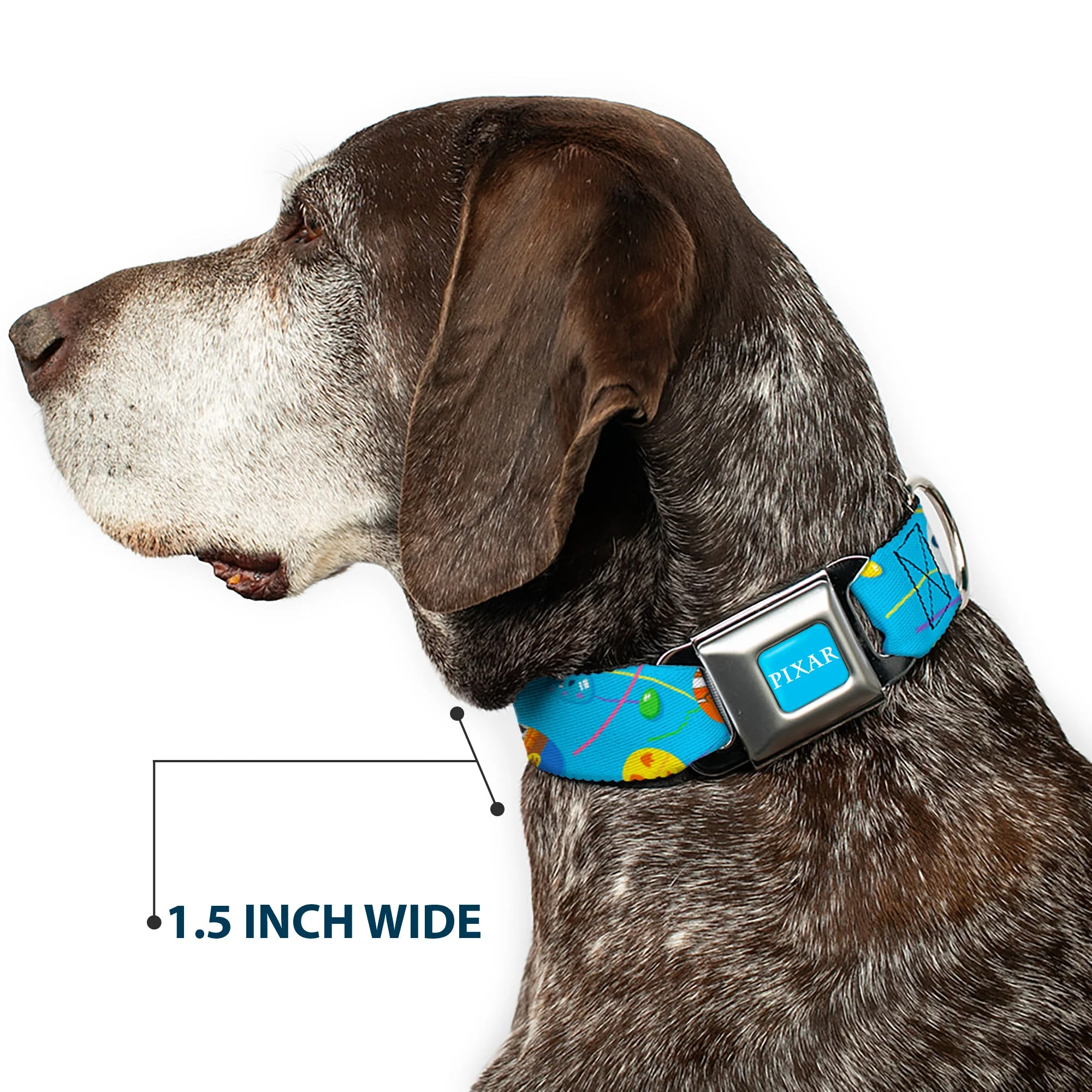 PIXAR Title Logo Full Color Blue/White Seatbelt Buckle Collar - Pixar Holiday Collection Easter Egg Characters Scattered Blue - Image 7
