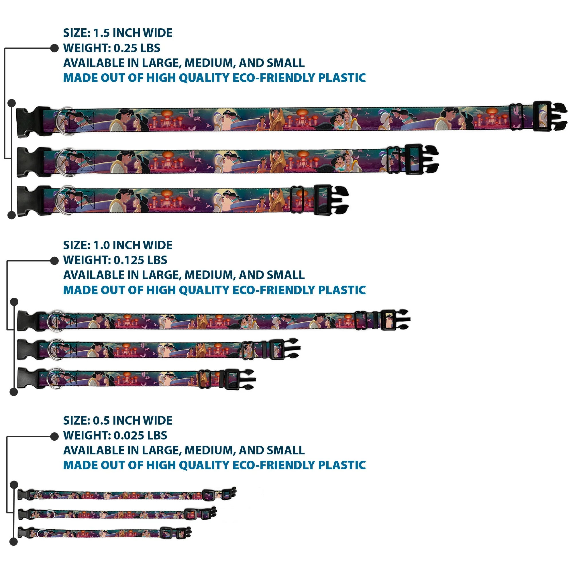 Plastic Clip Collar - Aladdin & Jasmine Scenes/Castle/Birds - Image 3