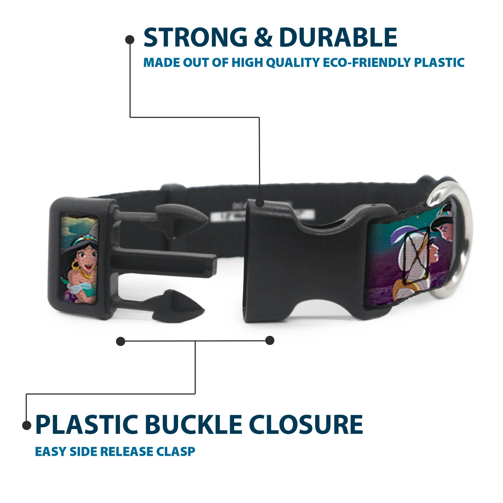 Plastic Clip Collar - Aladdin & Jasmine Scenes/Castle/Birds - Image 4