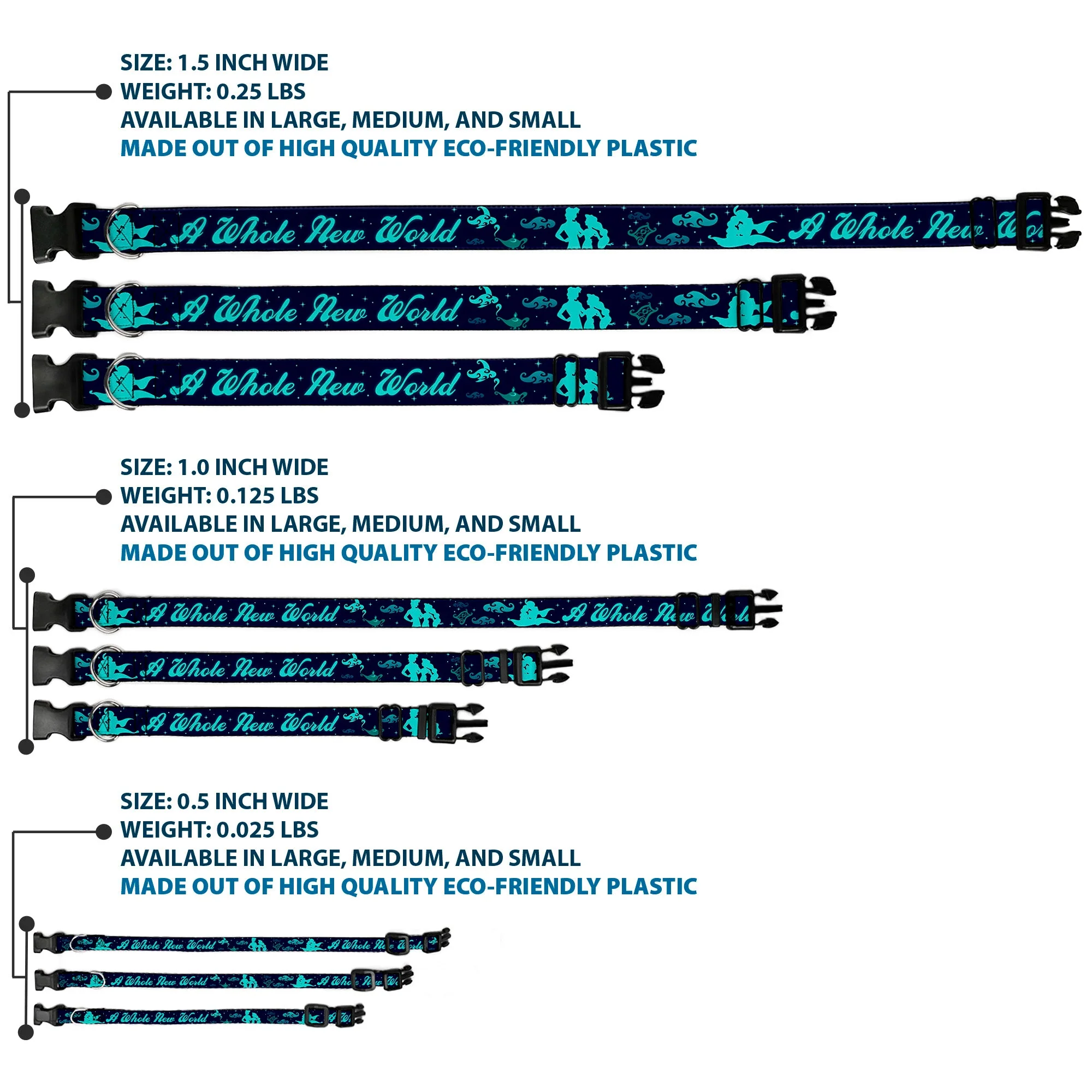 Plastic Clip Collar - Aladdin & Jasmine Silhouette A WHOLE NEW WORLD - Image 3
