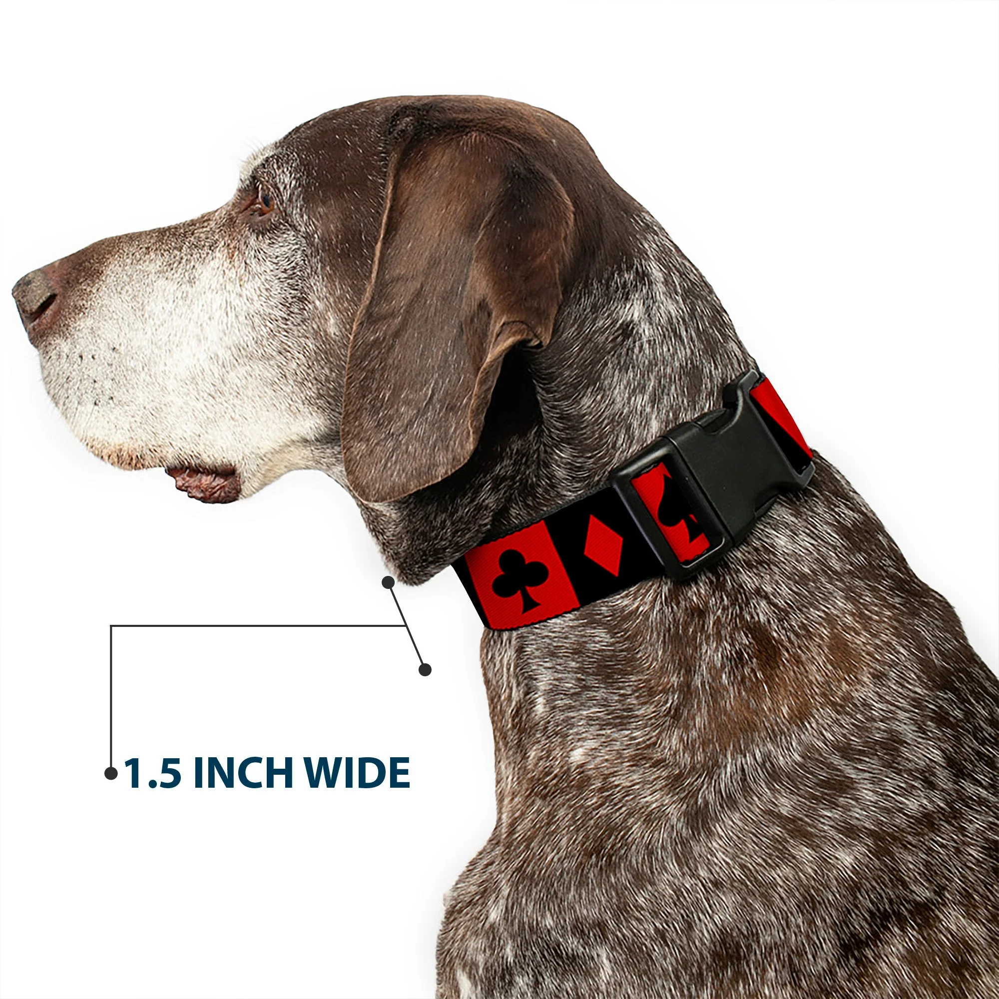 Plastic Clip Collar - Alice in Wonderland Card Suits Red/Black - Image 7