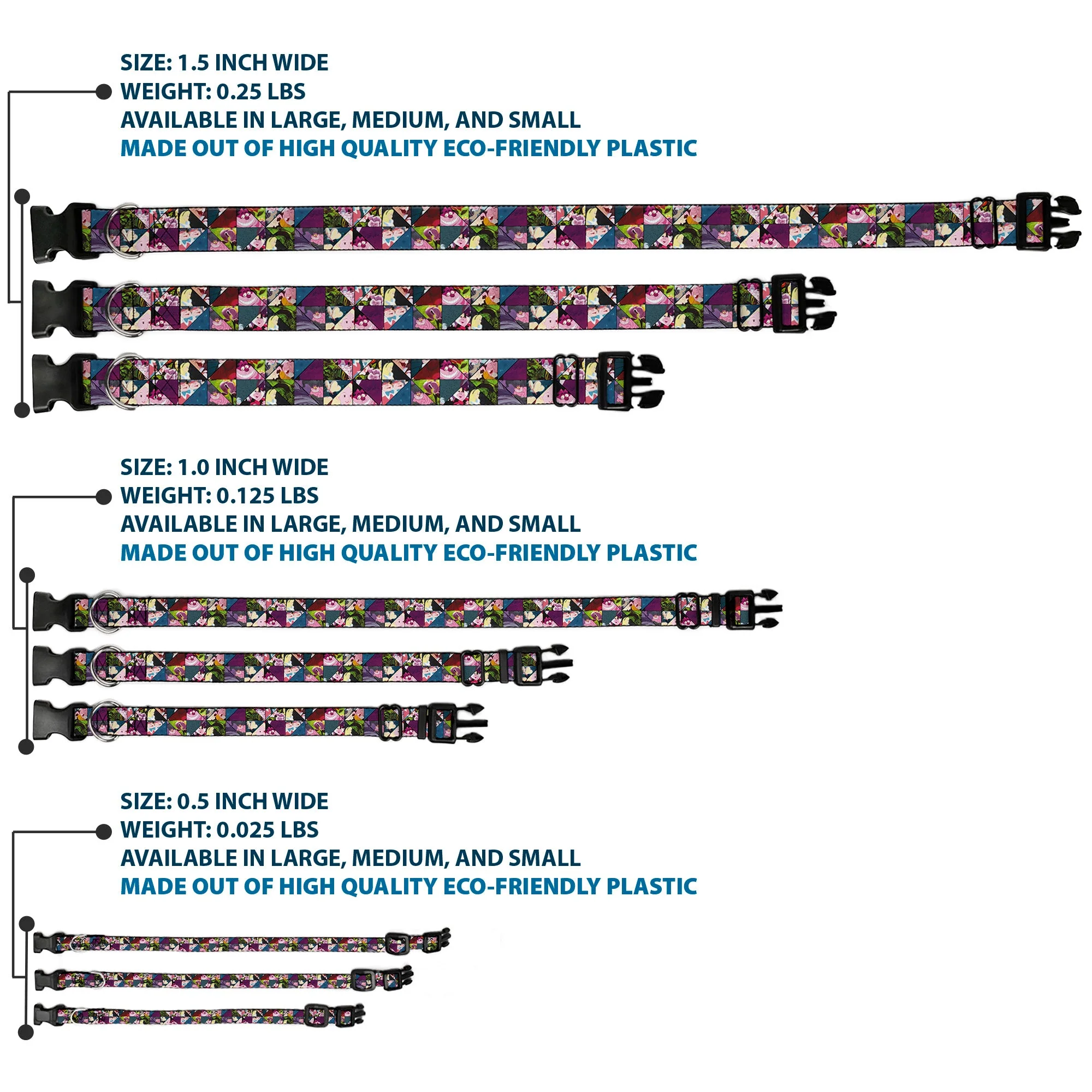Plastic Clip Collar - Alice in Wonderland Kaleidoscope Scenes - Image 3