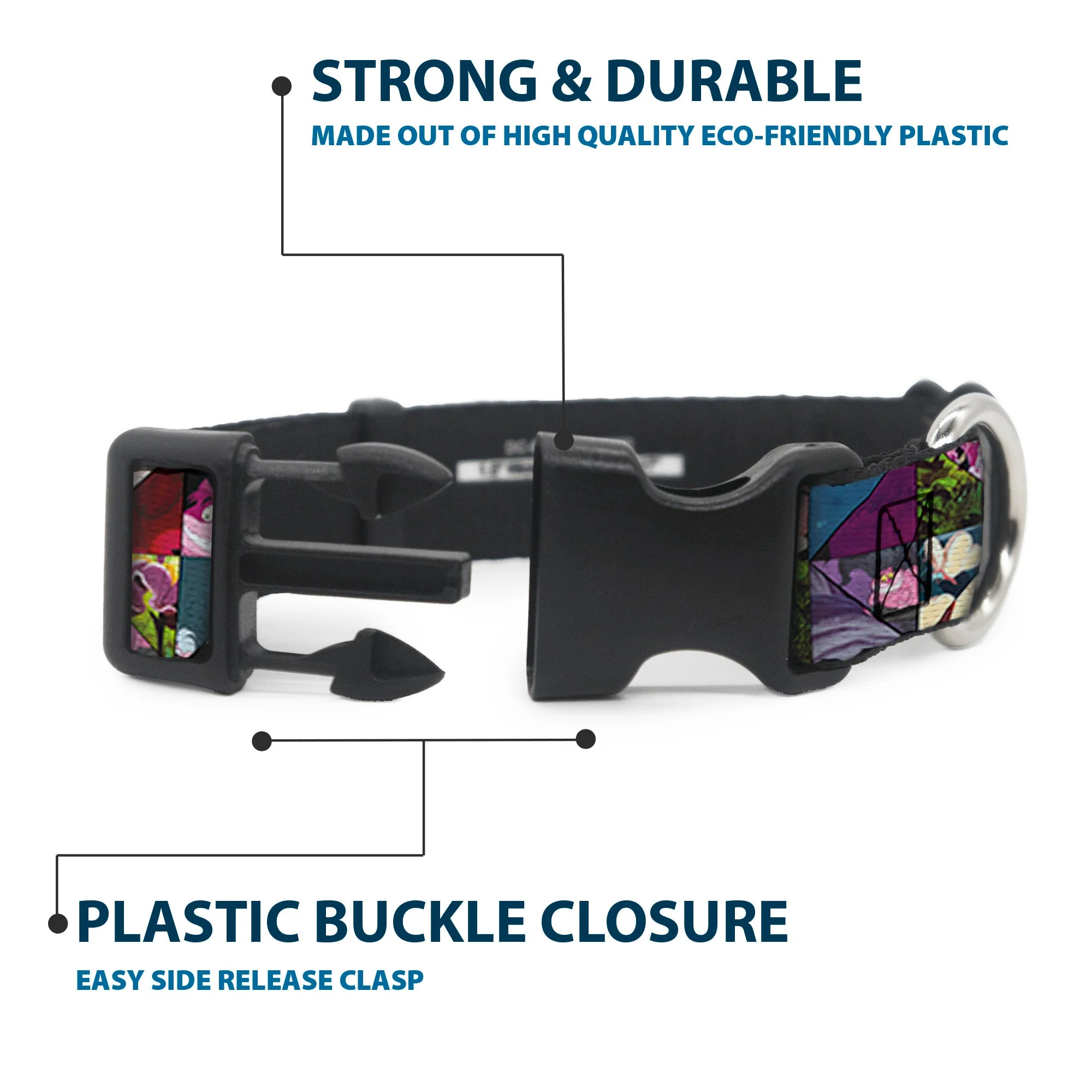 Plastic Clip Collar - Alice in Wonderland Kaleidoscope Scenes - Image 4