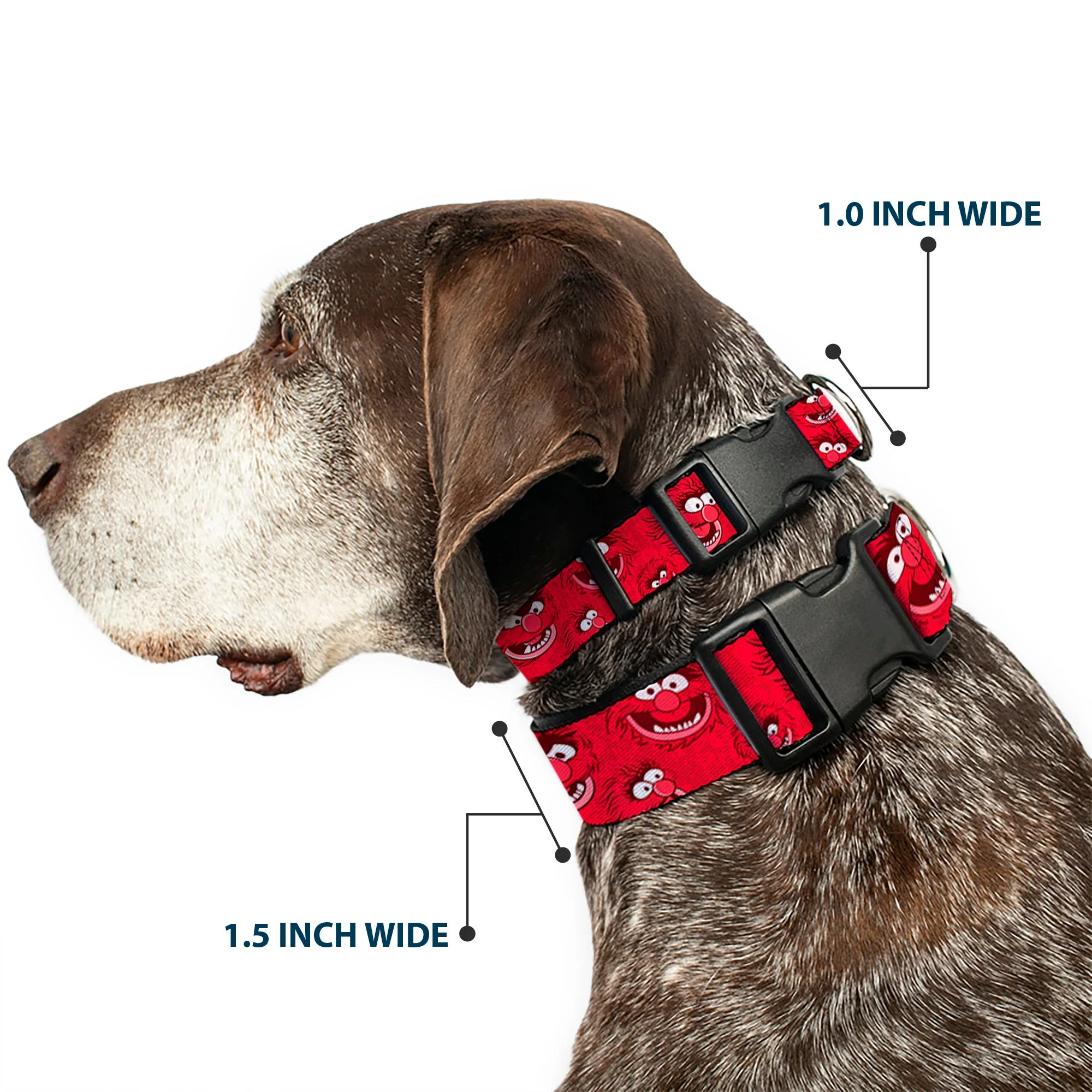 Plastic Clip Collar - Animal Expressions Scattered Reds - Image 2