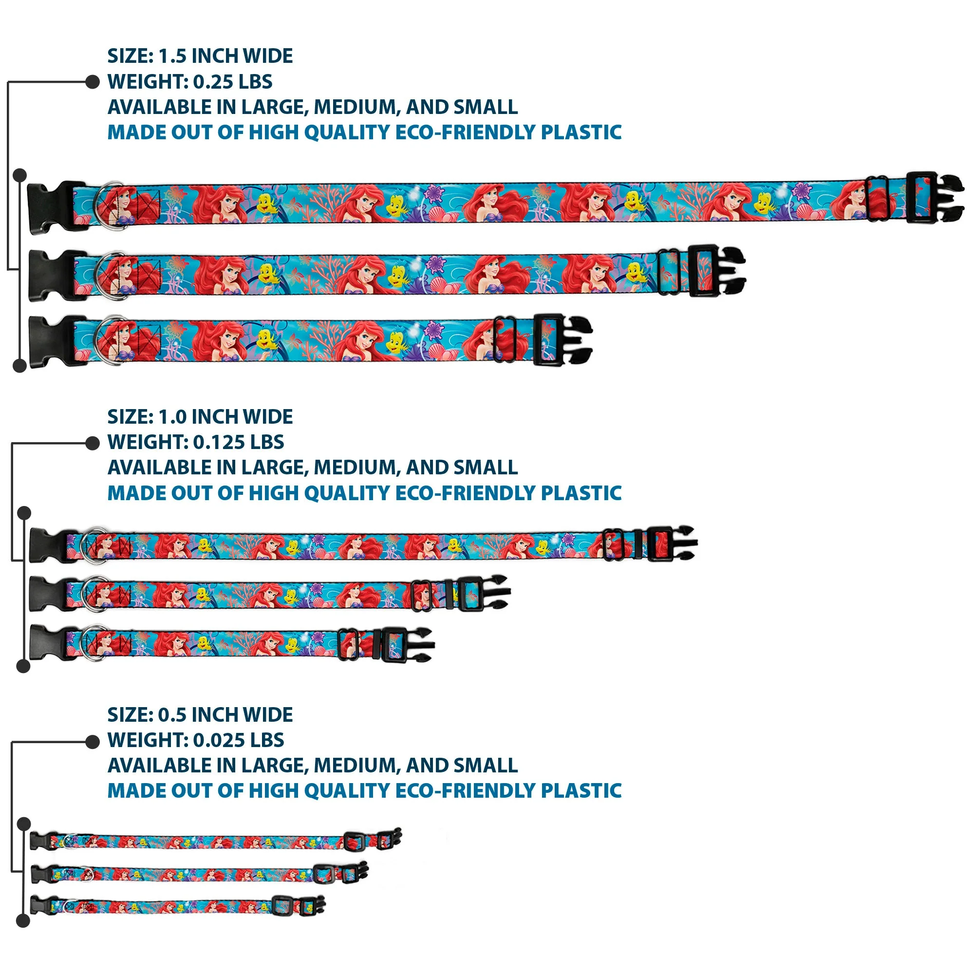 Plastic Clip Collar - Ariel & Flounder Vivid Underwater Poses - Image 3