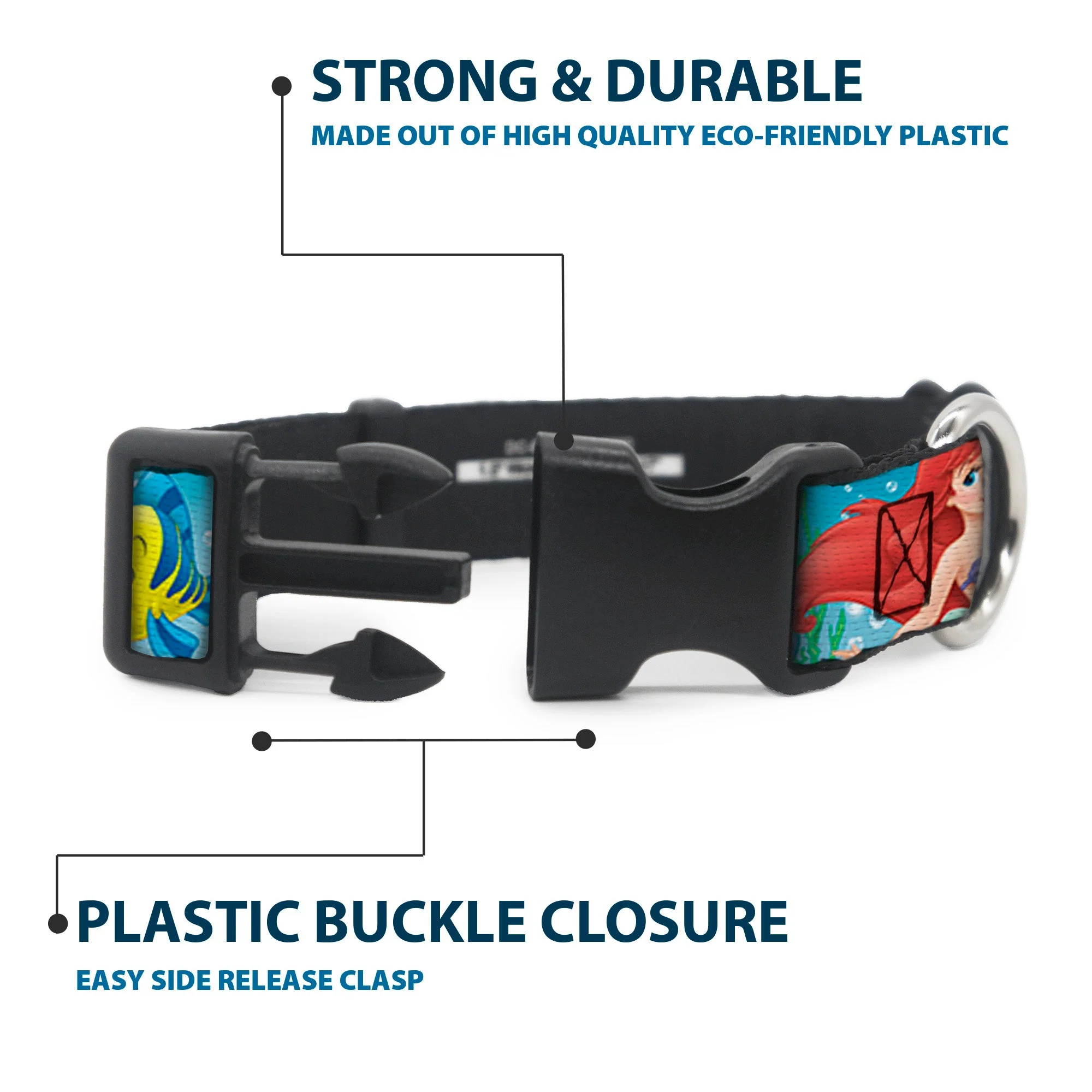 Plastic Clip Collar - Ariel, Sebastian & Flounder Scene2 - Image 4
