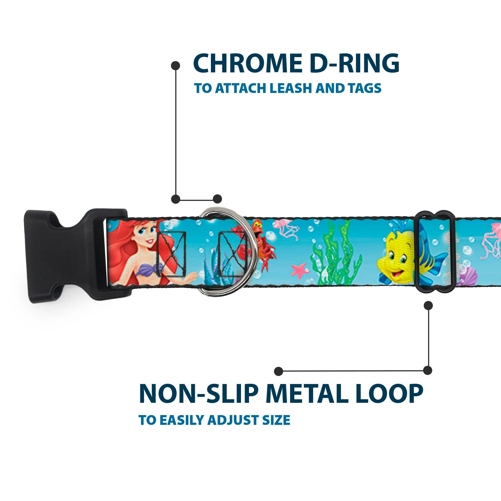 Plastic Clip Collar - Ariel, Sebastian & Flounder Scene2 - Image 5