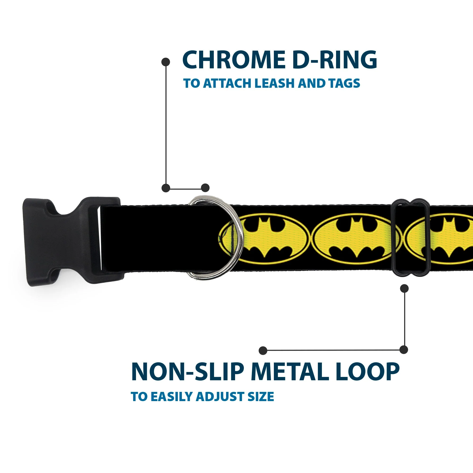 Plastic Clip Collar - Bat Signal-3 Black/Yellow/Black - Image 5