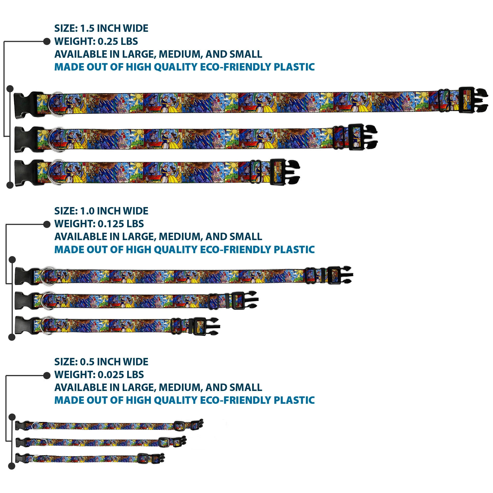 Plastic Clip Collar - Beauty & the Beast Stained Glass Scenes - Image 3