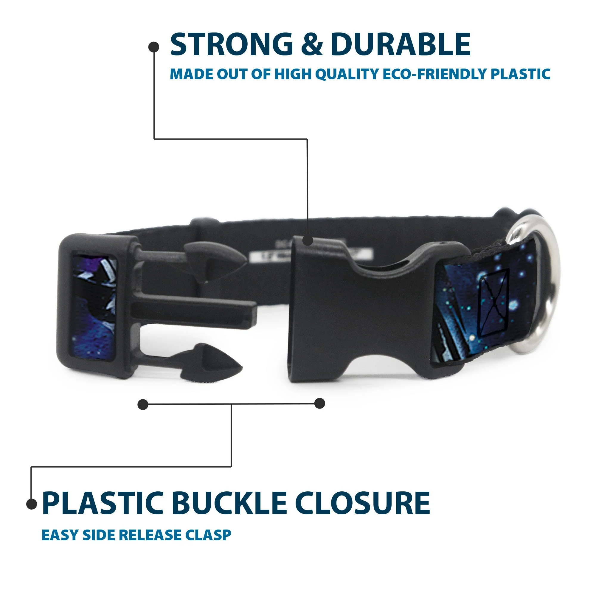 Plastic Clip Collar - Buzz Lightyear Poses Galaxy Blues - Image 4