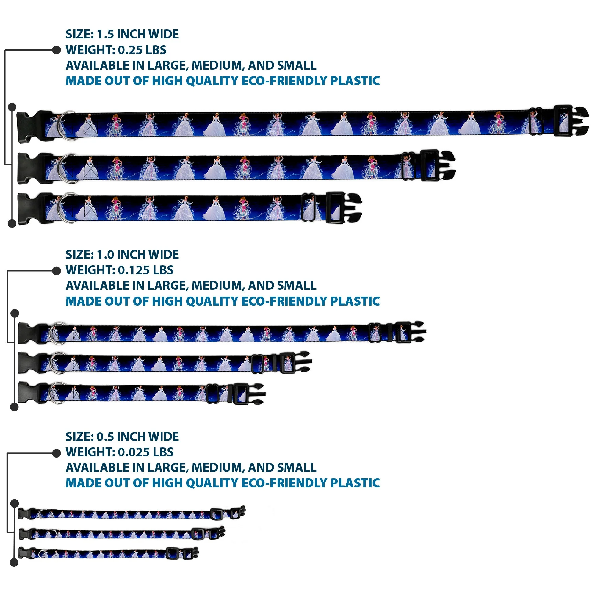 Plastic Clip Collar - Cinderella Transformation Blue Fade - Image 3