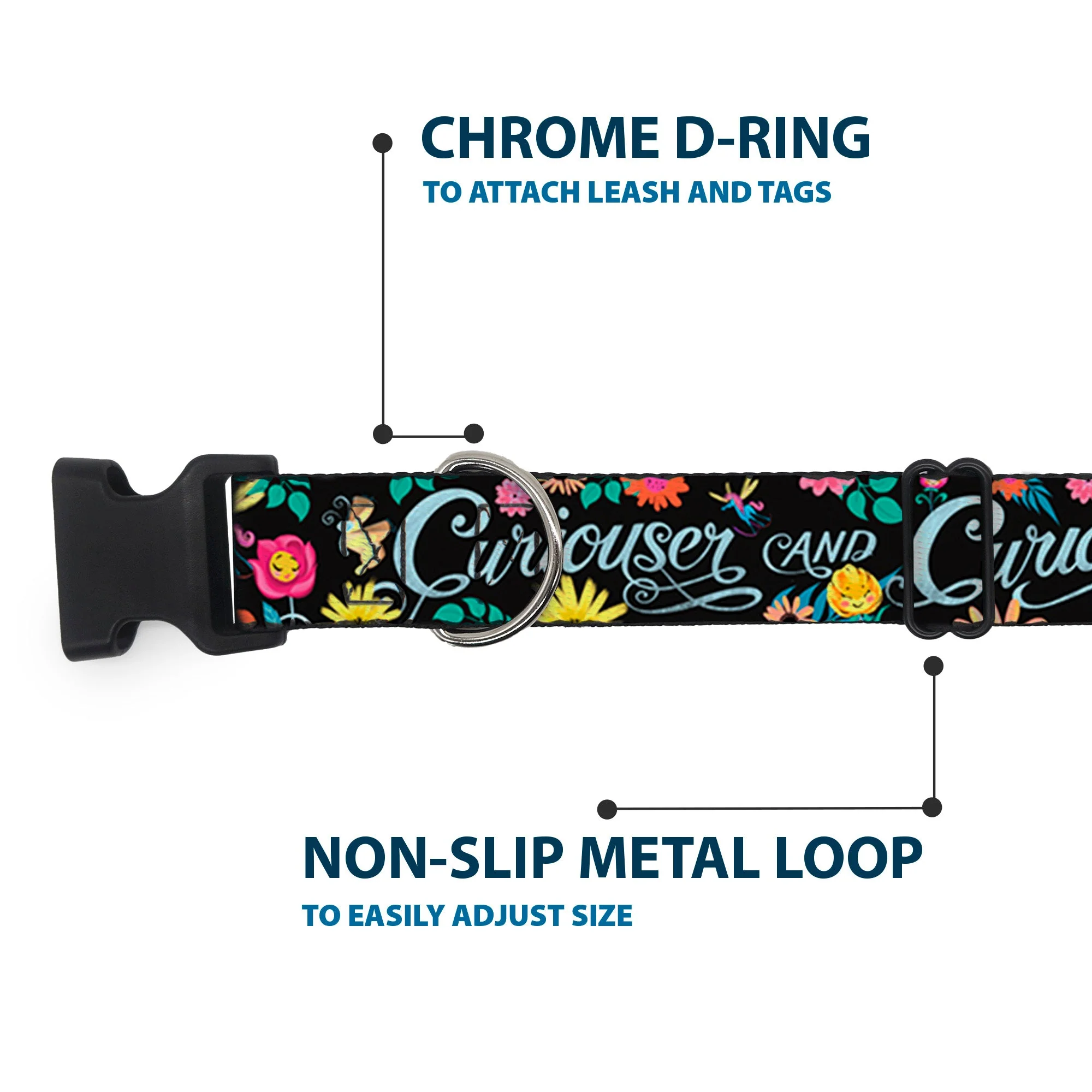 Plastic Clip Collar - CURIOUSER AND CURIOUSER/Flowers of Wonderland Collage - Image 5