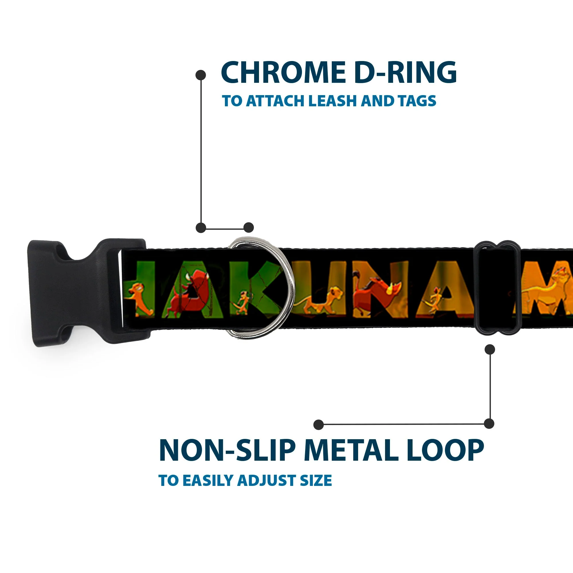 Plastic Clip Collar - HAKUNA MATATA Black/Lion King Scenes - Image 5