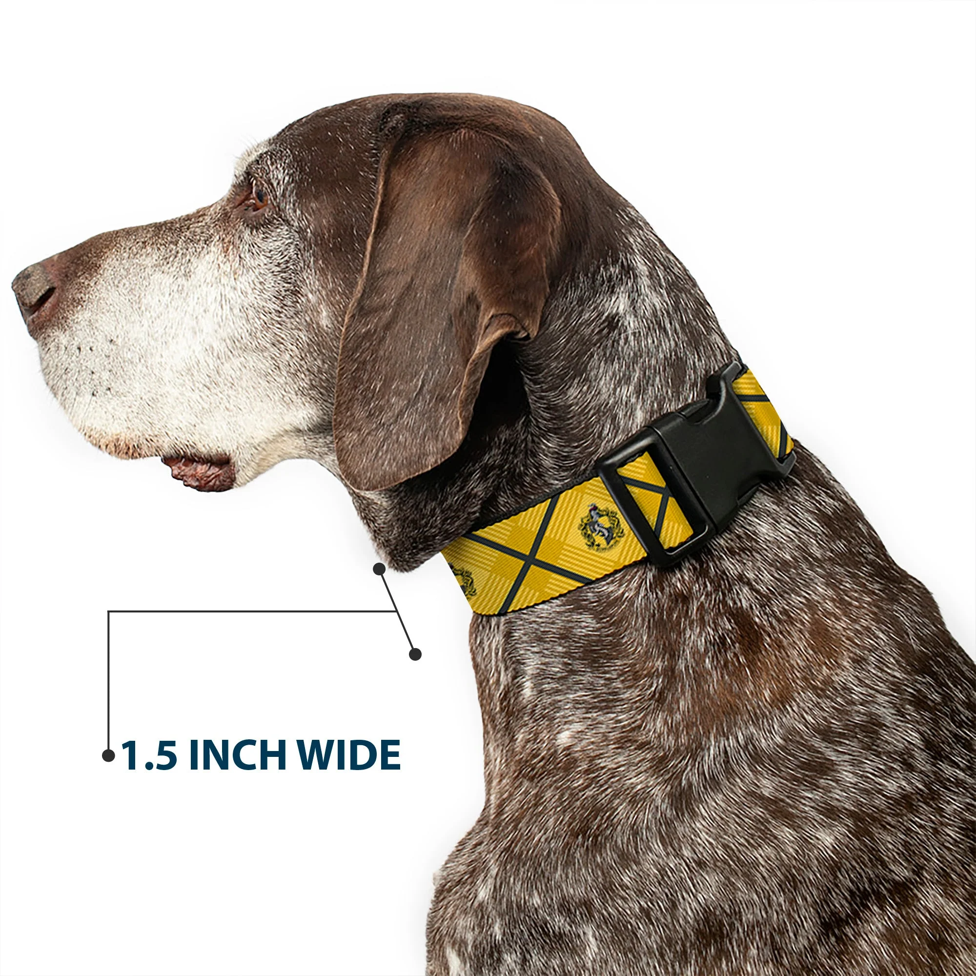 Plastic Clip Collar - Harry Potter Hufflepuff Crest Plaid Yellows/Gray - Image 7