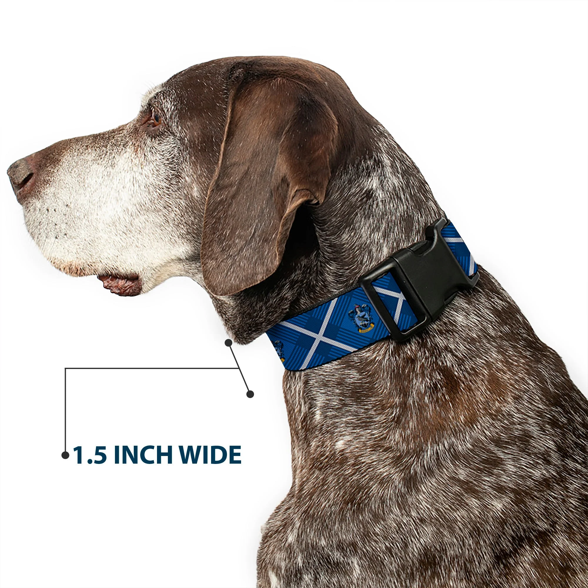 Plastic Clip Collar - Harry Potter Ravenclaw Crest Plaid Blues/Gray - Image 7