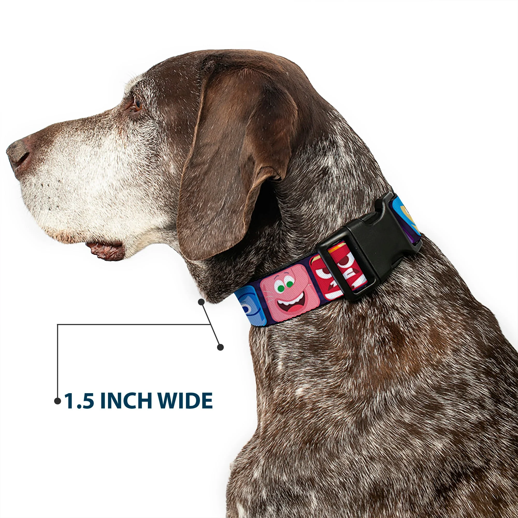 Plastic Clip Collar - Inside Out 6-Character Esxpression Blocks Purple/Multi Color - Image 7