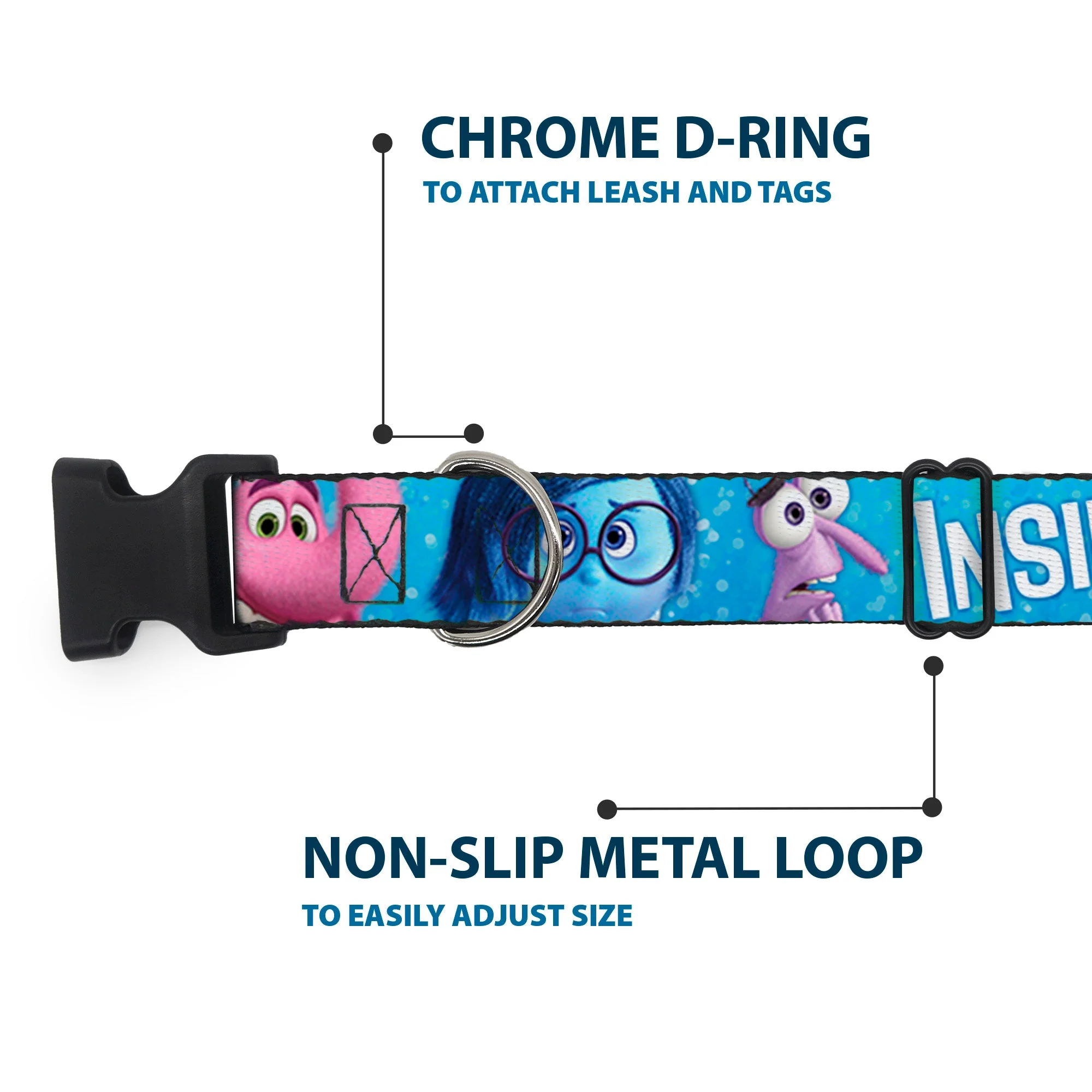 Plastic Clip Collar - INSIDE OUT 6-Character Pose Sparkle Blue/White - Image 5