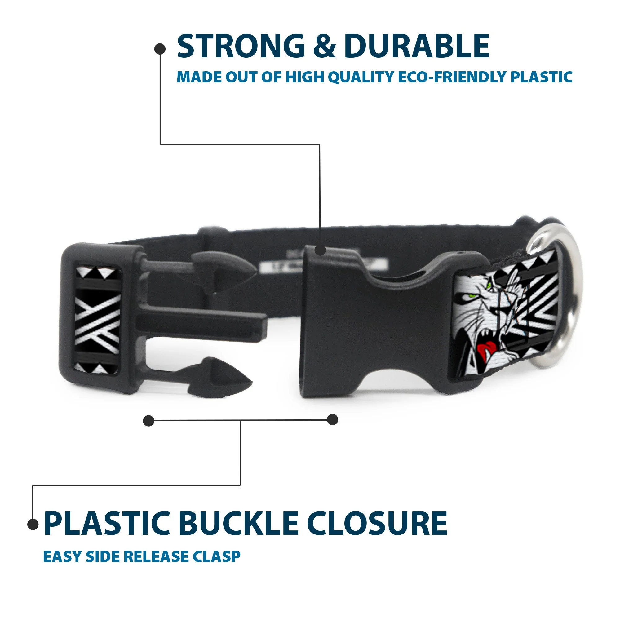 Plastic Clip Collar - Lion King Scar Poses White/Black - Image 4