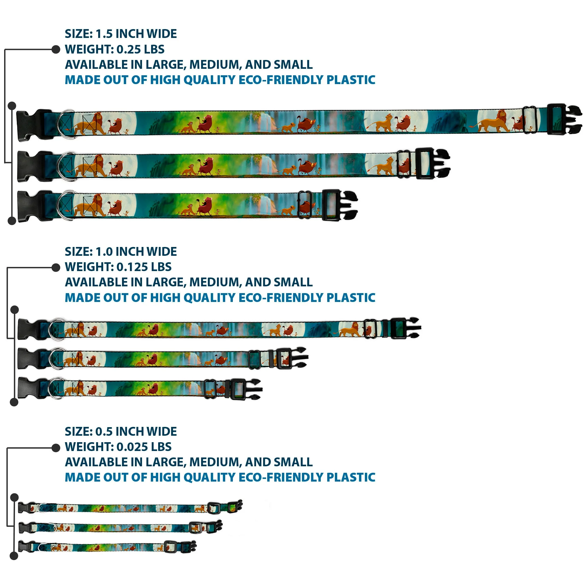 Plastic Clip Collar - Lion King Simba, Pumba & Timon Growing Up - Image 3